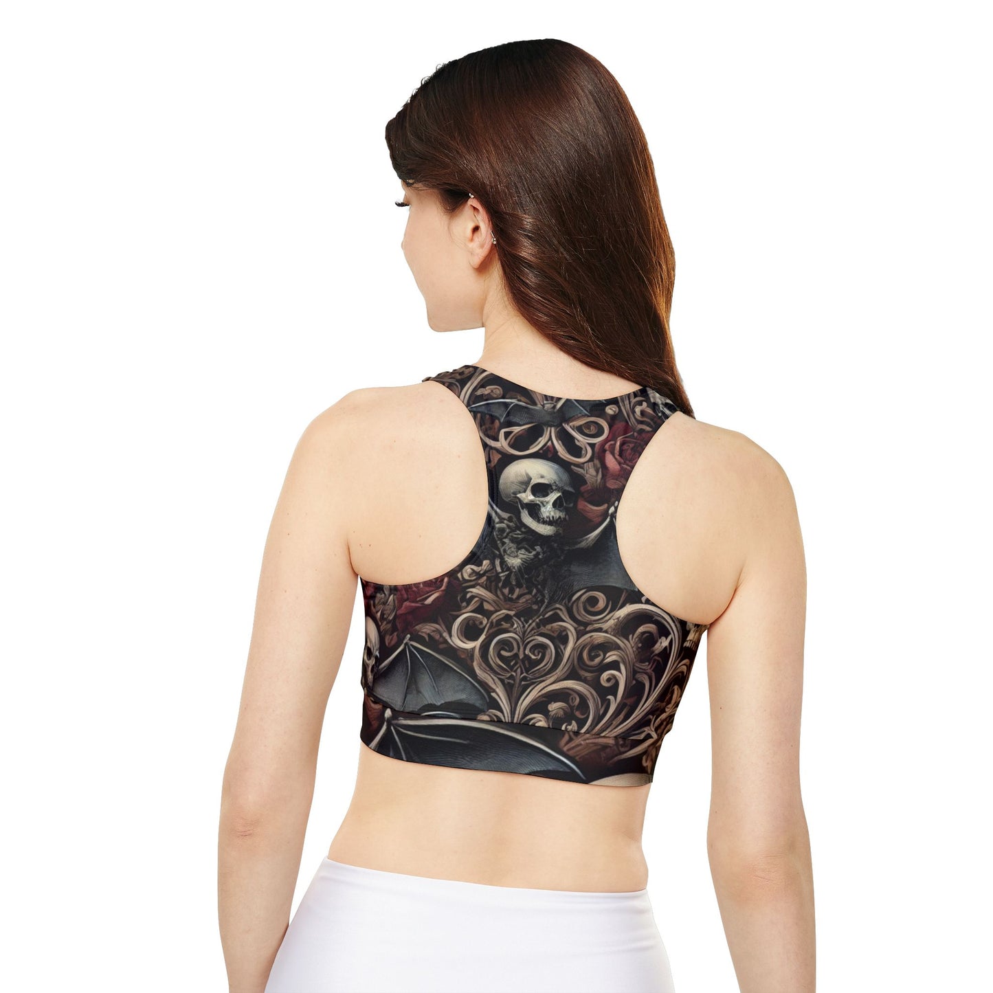 Nocturnal Elegy - Fully Lined, Padded Sports Bra (AOP)