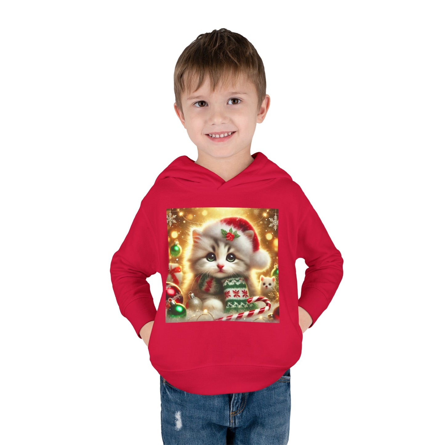 Purr-fectly Merry Christmas - Toddler Pullover Fleece Hoodie