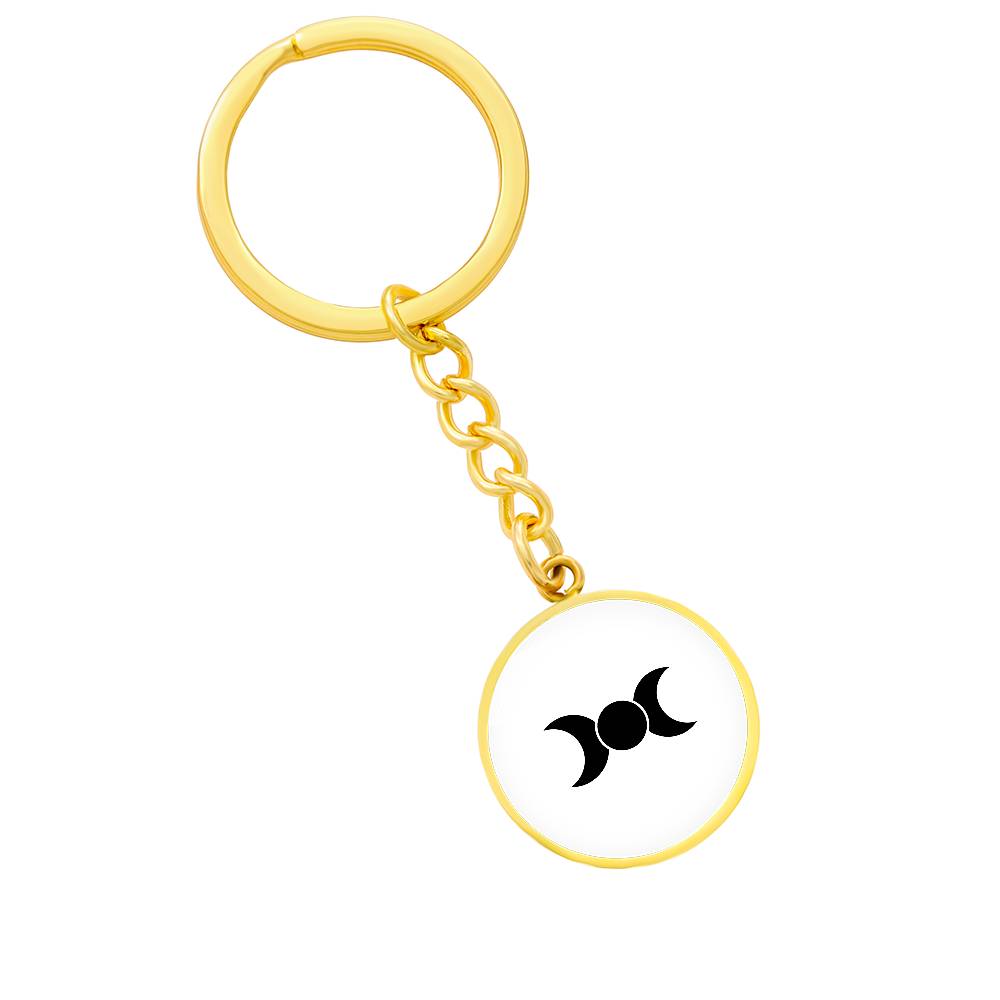 Wicca Triple Moon Circle Keychain