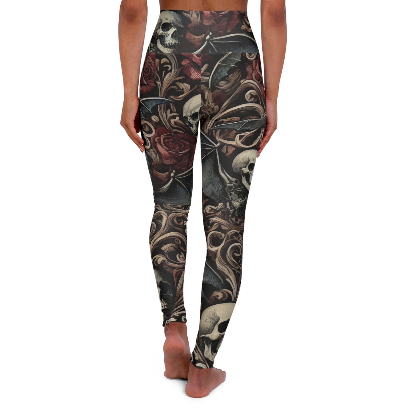 Nocturnal Elegy - High Waisted Yoga Leggings (AOP)