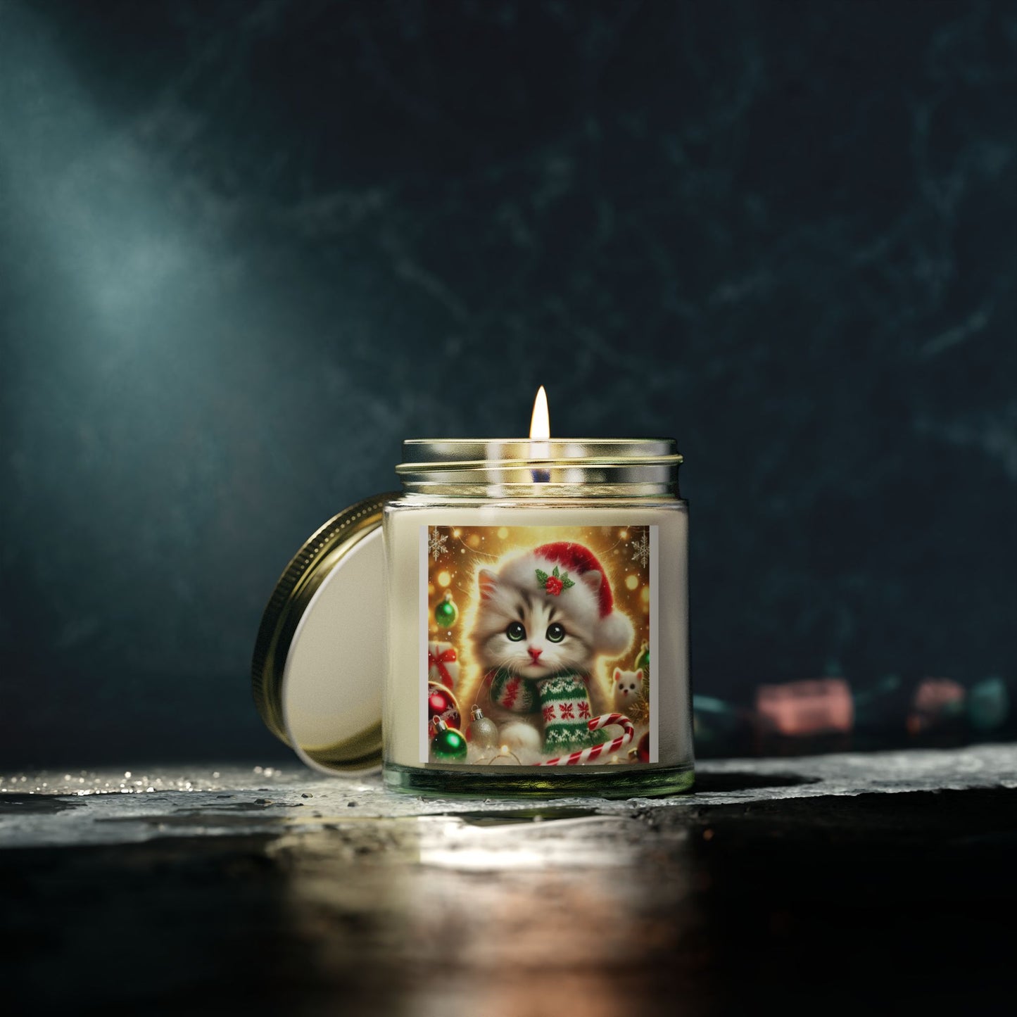 Purr-fectly Merry Christmas - Scented Candles, Coconut Apricot Wax (4oz, 9oz)