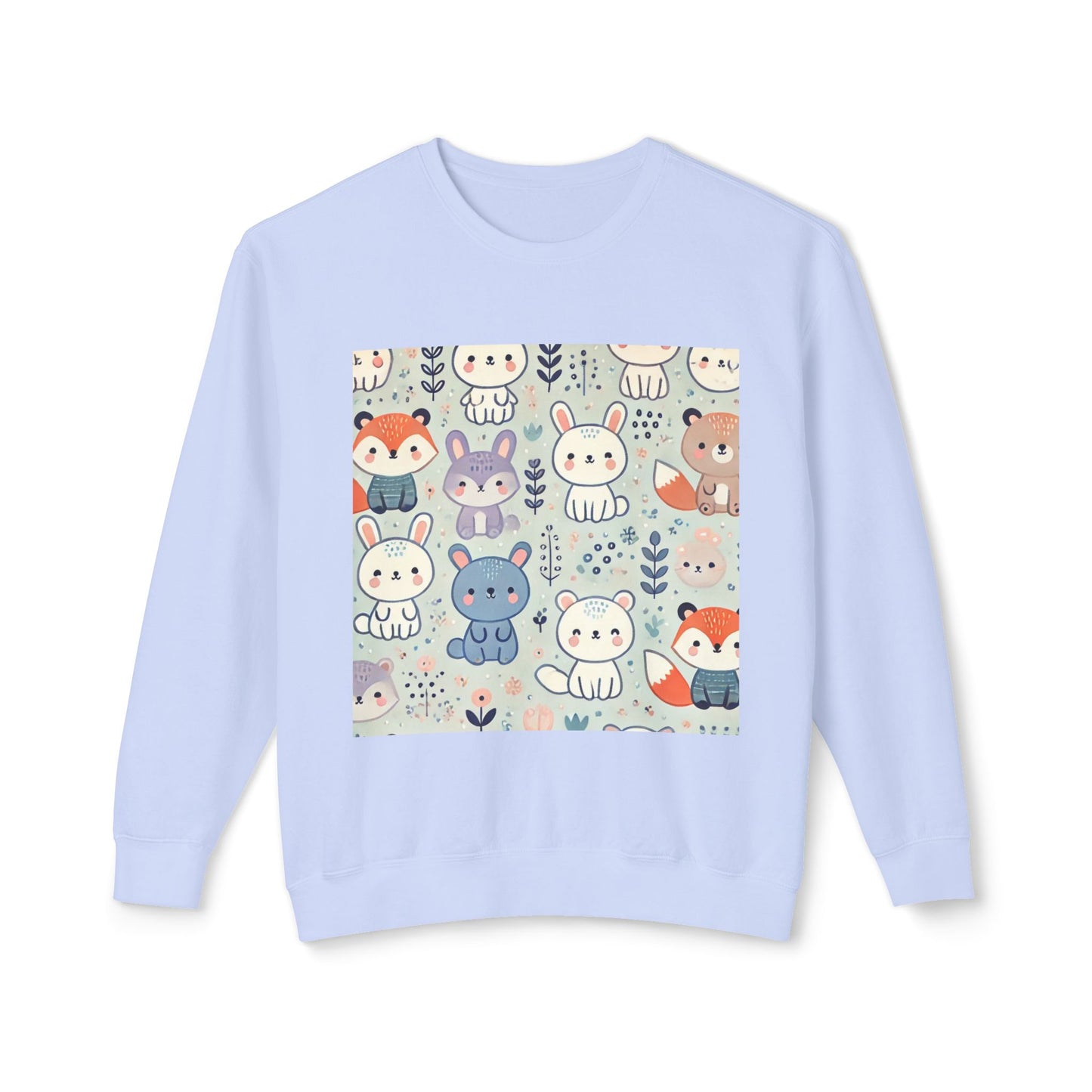 Whimsical Companions - Unisex Lightweight Crewneck Sweatshirt