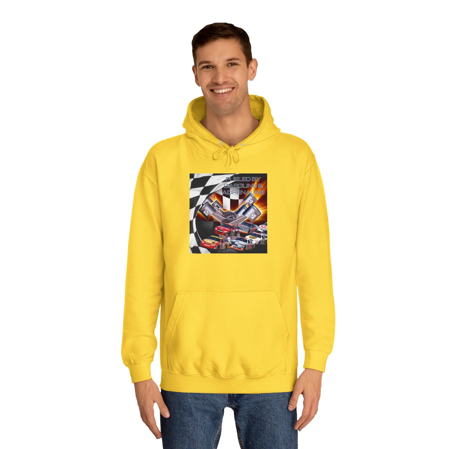 Fueled by Gasoline & Adrenaline - Unisex College Hoodie