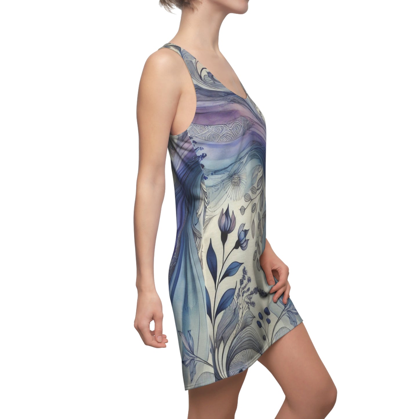 Twilight Bloom - Racerback Dress Feminine Flowing Design Women's Fashion