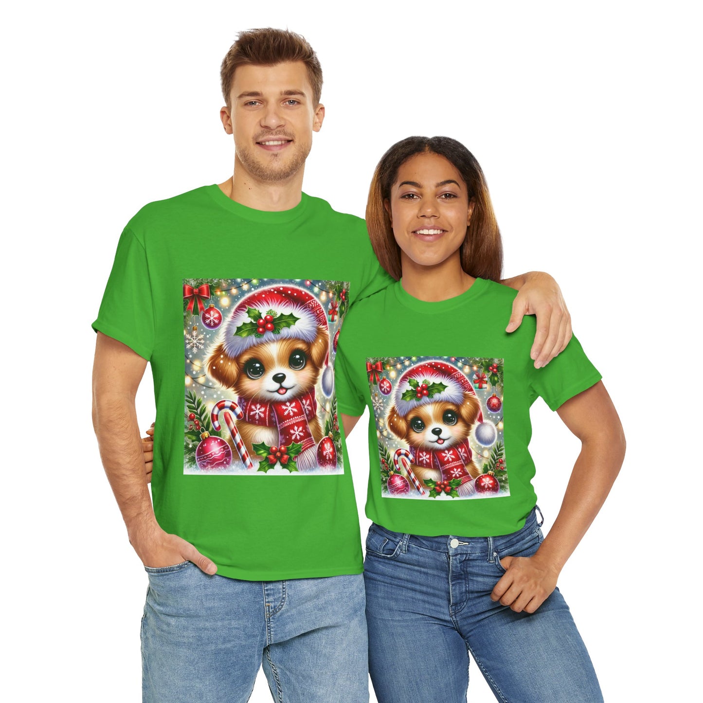 Paws-itively Merry Christmas - Unisex Heavy Cotton Tee