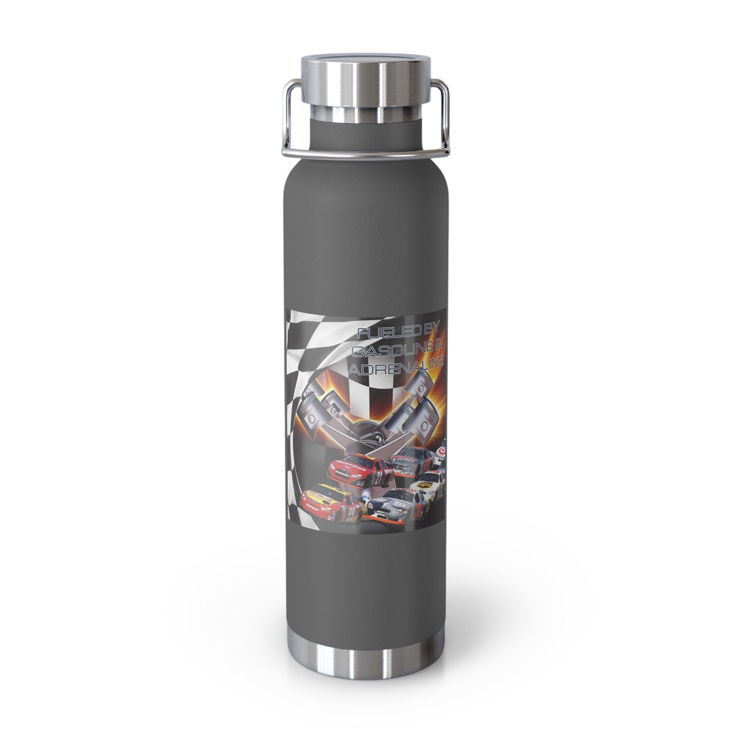 Fueled by Gasoline & Adrenaline - Copper Vacuum Insulated Bottle, 22oz