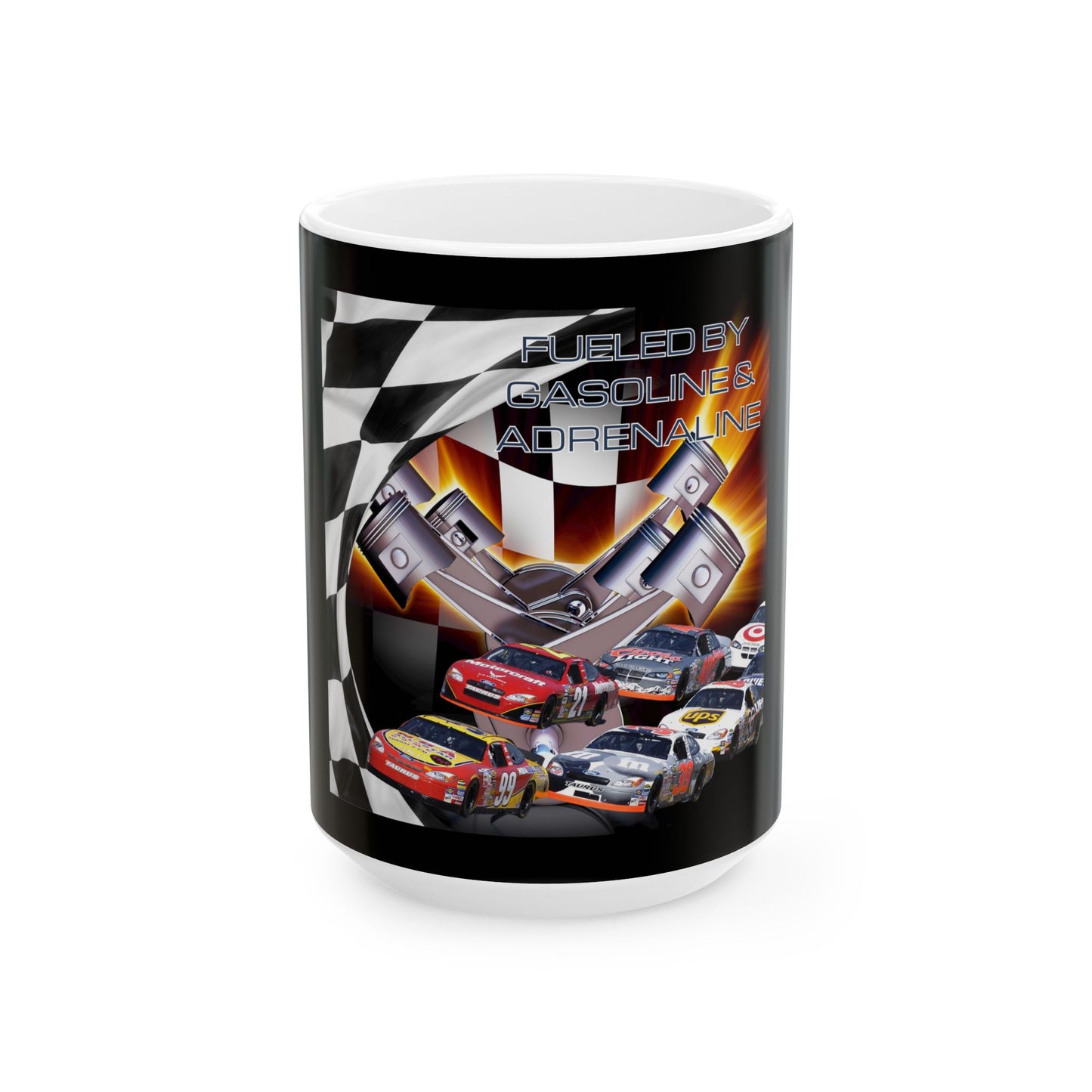 Fueled by Gasoline & Adrenaline - Ceramic Mug, (11oz, 15oz)