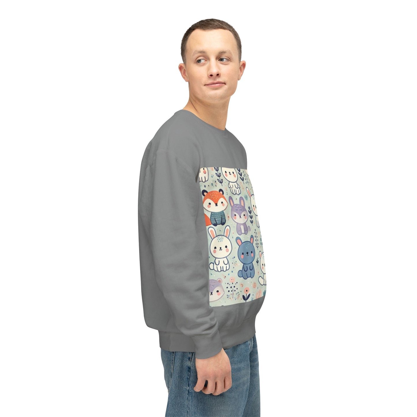 Whimsical Companions - Unisex Lightweight Crewneck Sweatshirt