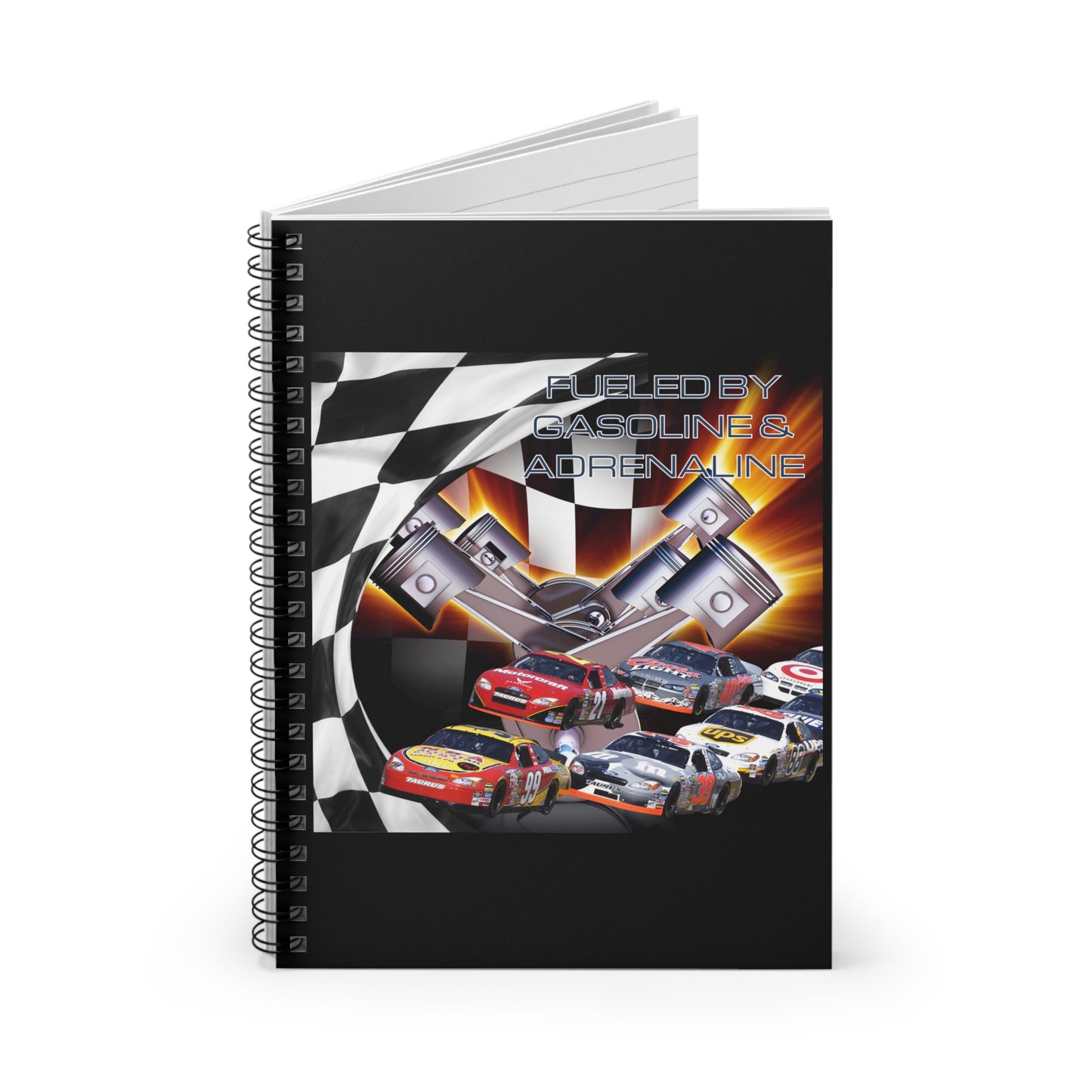 Fueled by Gasoline & Adrenaline - Spiral Notebook - Ruled Line