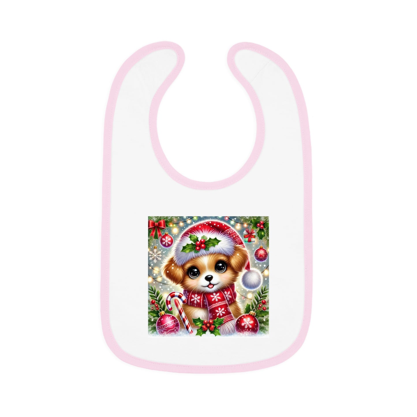 Paws-itively Merry Christmas - Baby Contrast Trim Jersey Bib