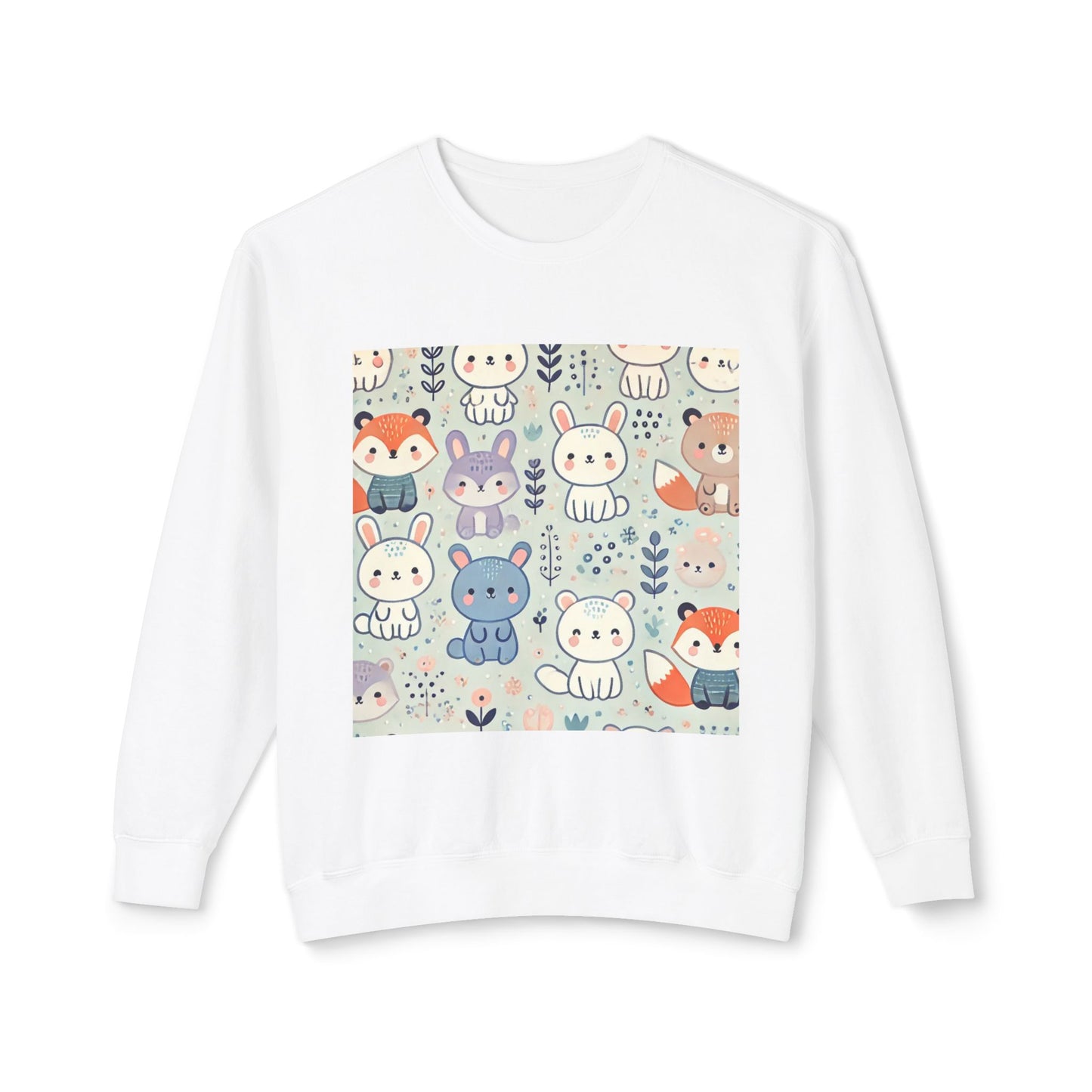 Whimsical Companions - Unisex Lightweight Crewneck Sweatshirt