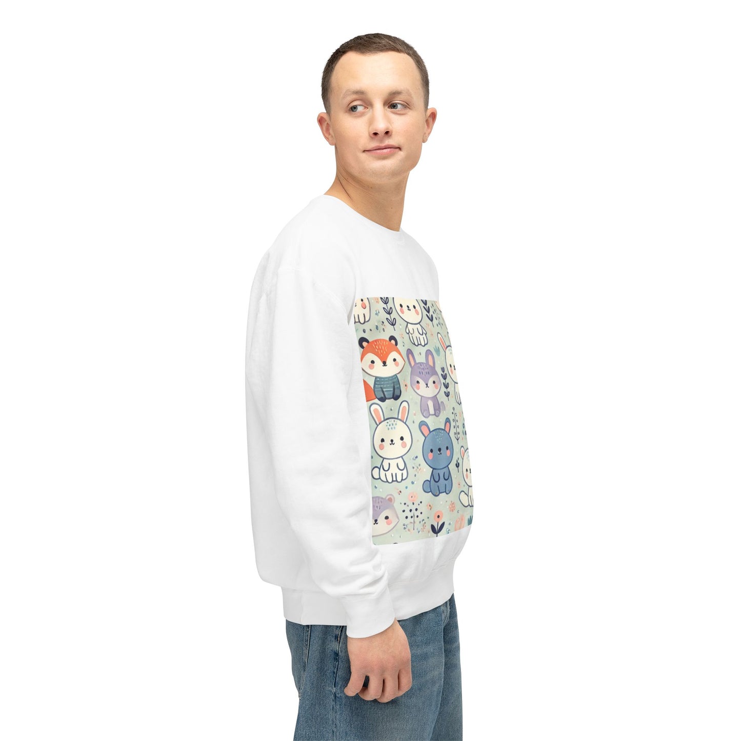 Whimsical Companions - Unisex Lightweight Crewneck Sweatshirt