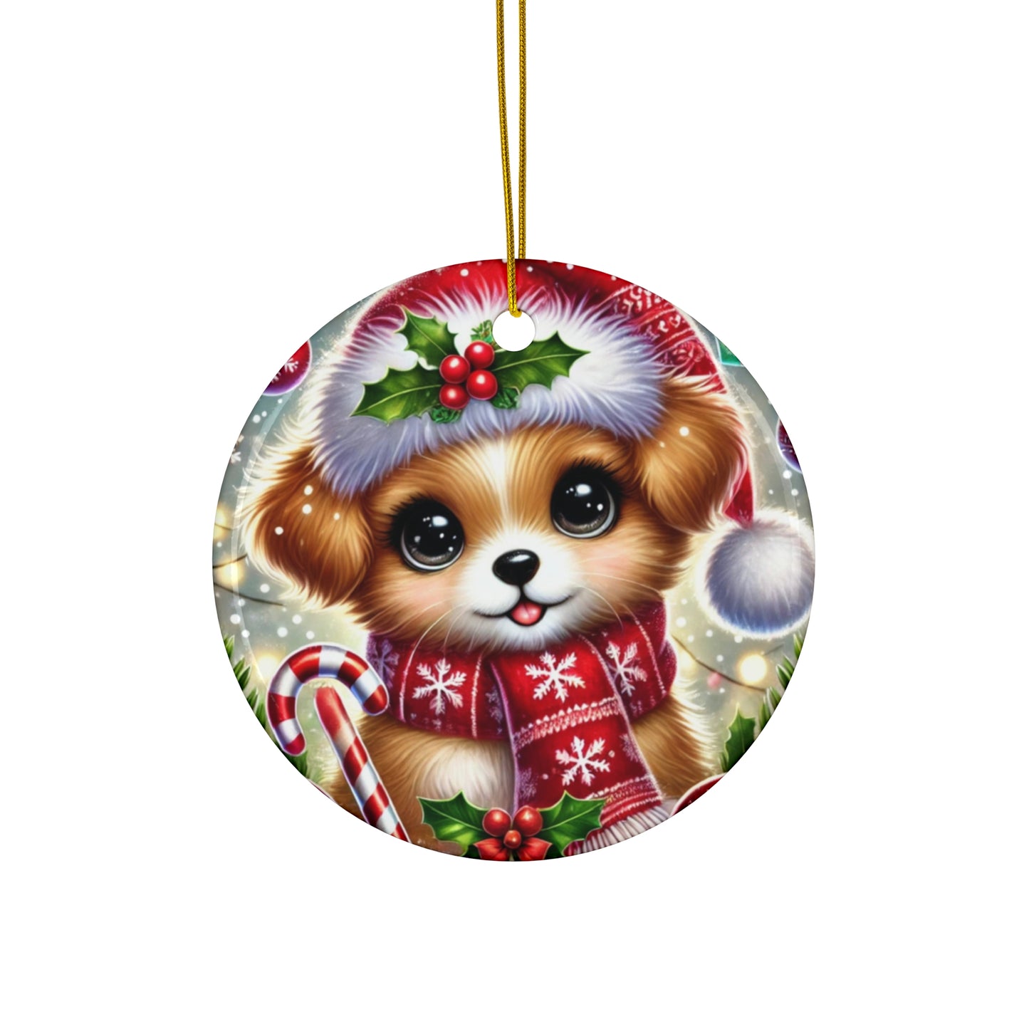 Paws-itively Merry Christmas - Ceramic Ornament, 4 Shapes