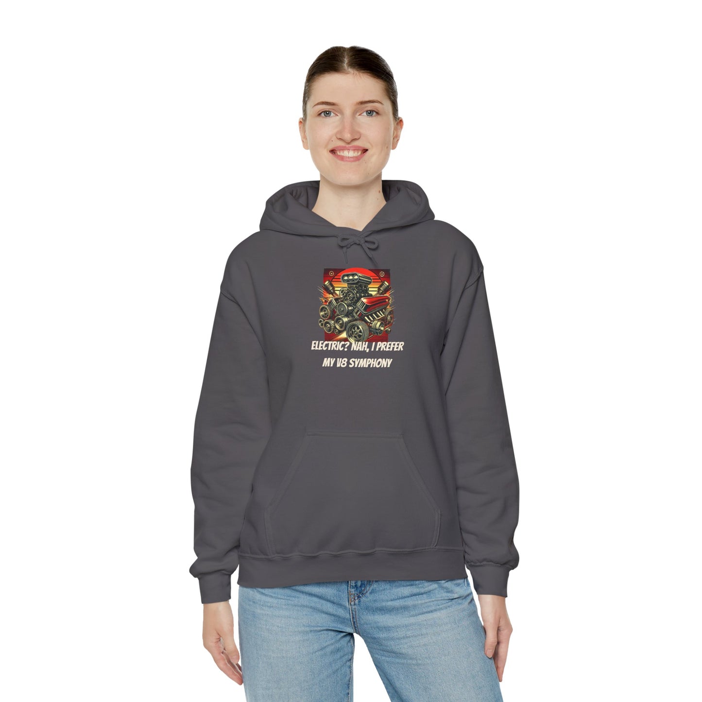 Electric? Nah, I Prefer My V8 Symphony - Unisex Heavy Blend™ Hooded Sweatshirt