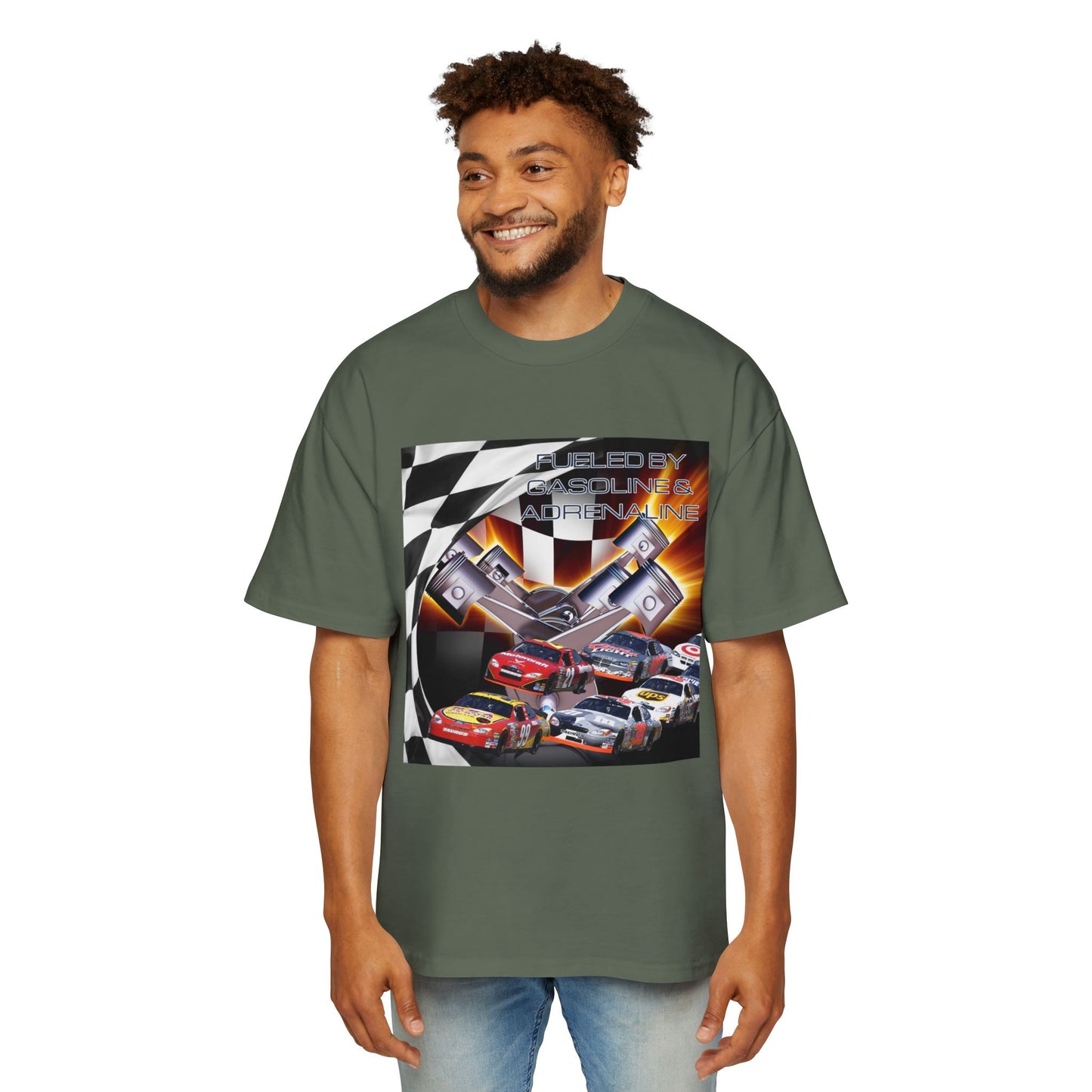 Fueled by Gasoline & Adrenaline - Men's Heavy Oversized Tee T-Shirt