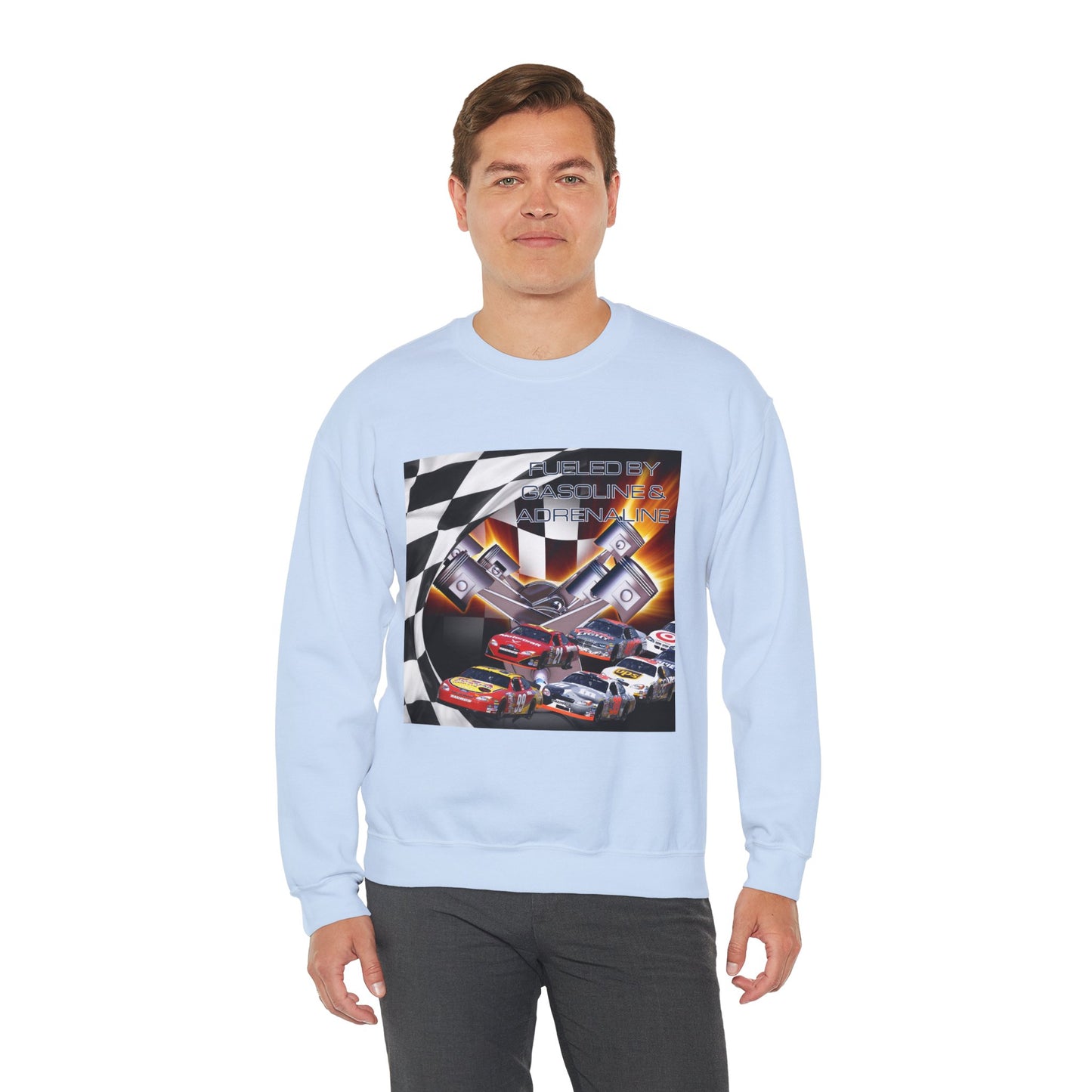 Fueled by Gasoline & Adrenaline - Unisex Heavy Blend™ Crewneck Sweatshirt