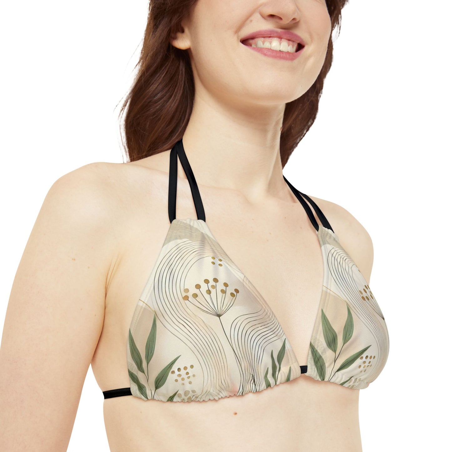 Botanical Breeze - Strappy Triangle Bikini Top (AOP)