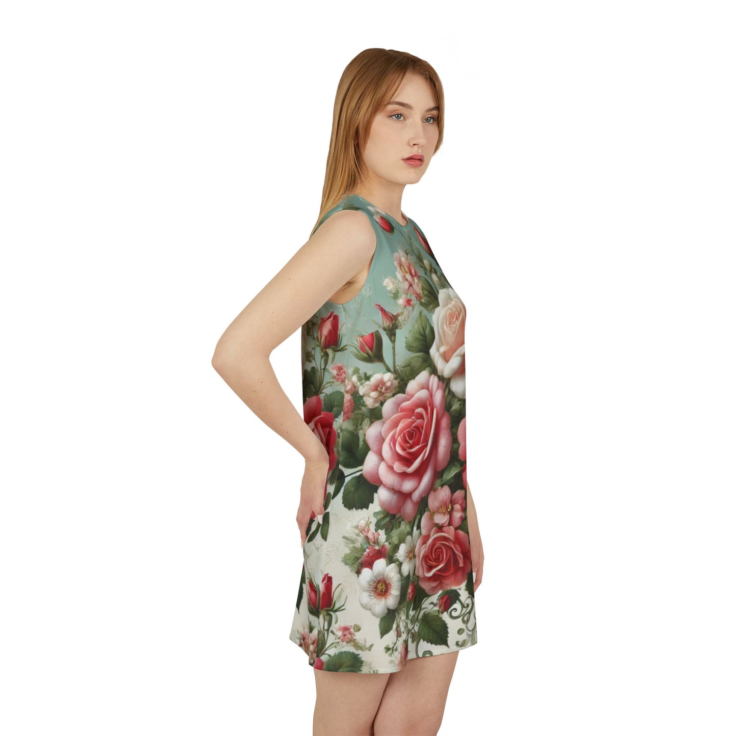 Rose Reverie - A-line Sleeveless Dress