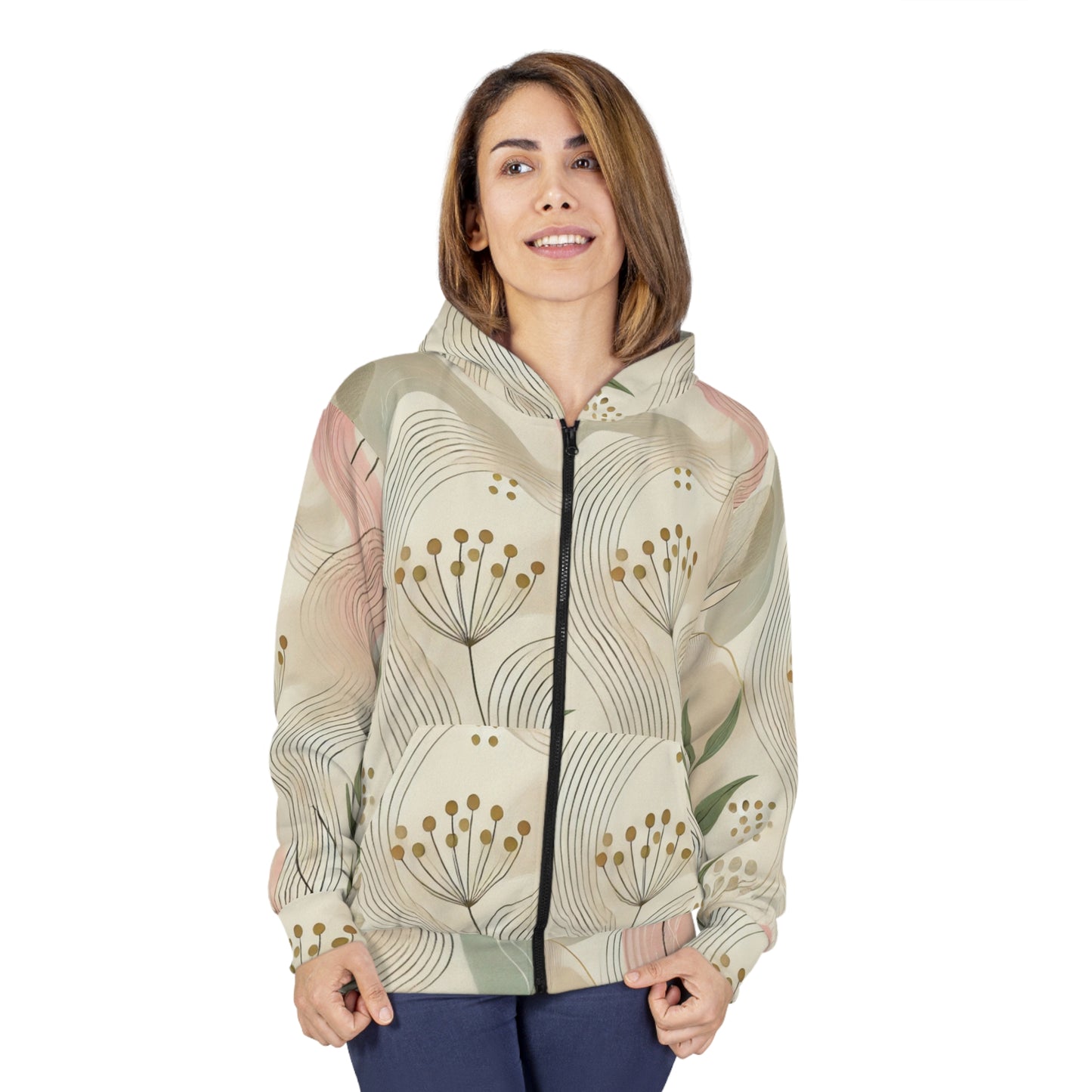 Botanical Breeze - Unisex Zip Hoodie (AOP)