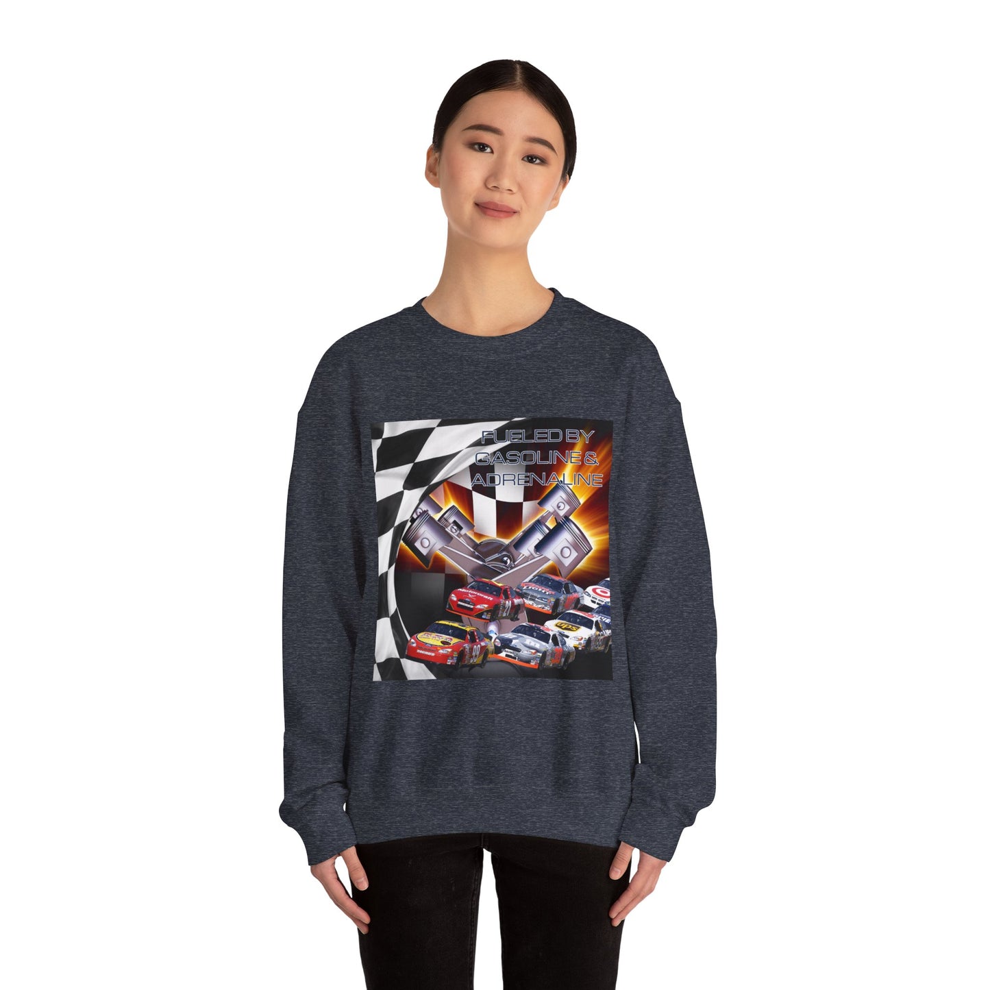 Fueled by Gasoline & Adrenaline - Unisex Heavy Blend™ Crewneck Sweatshirt