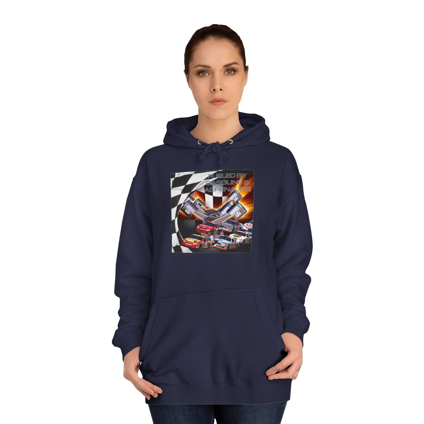 Fueled by Gasoline & Adrenaline - Unisex College Hoodie