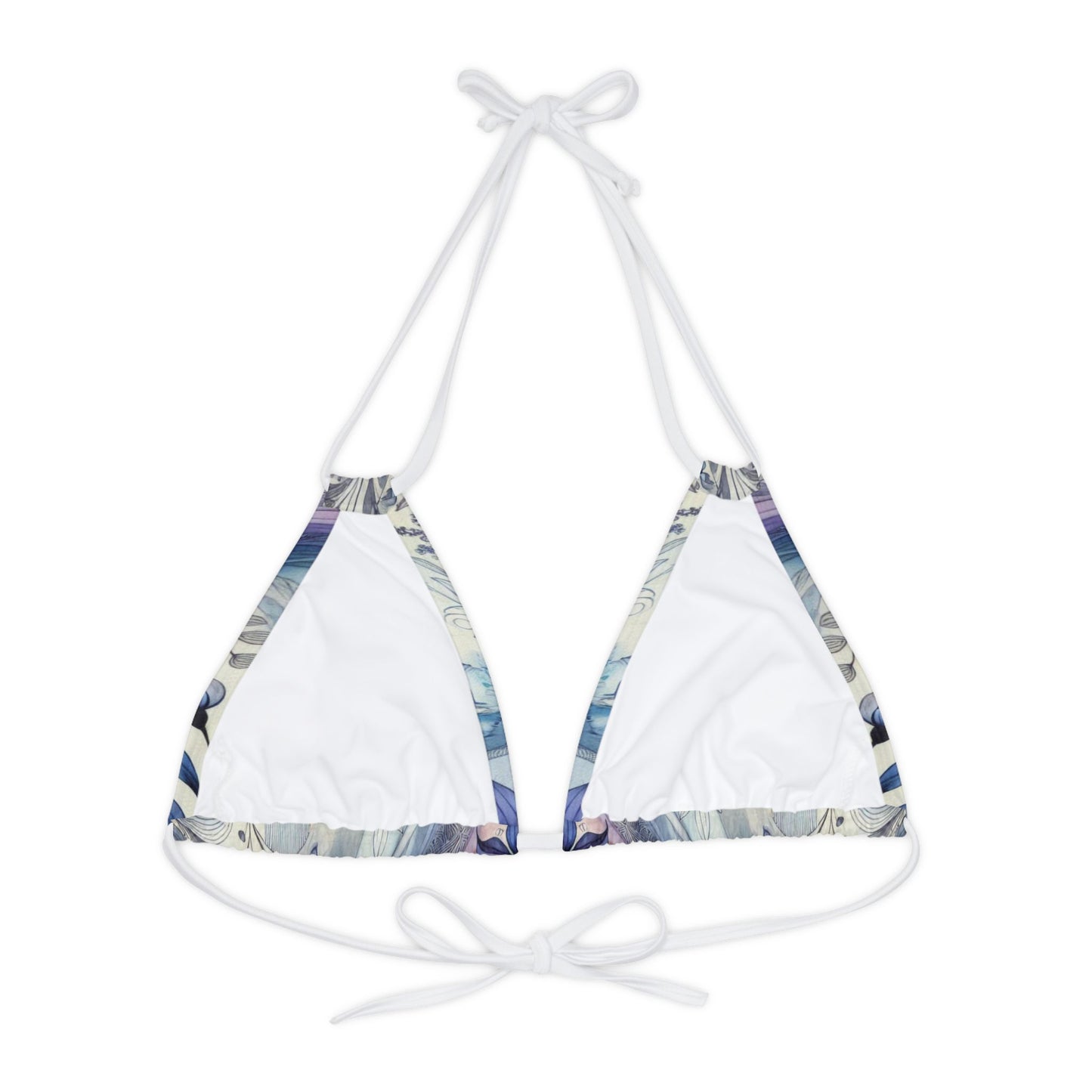 Twilight Bloom - Strappy Triangle Bikini Top (AOP)