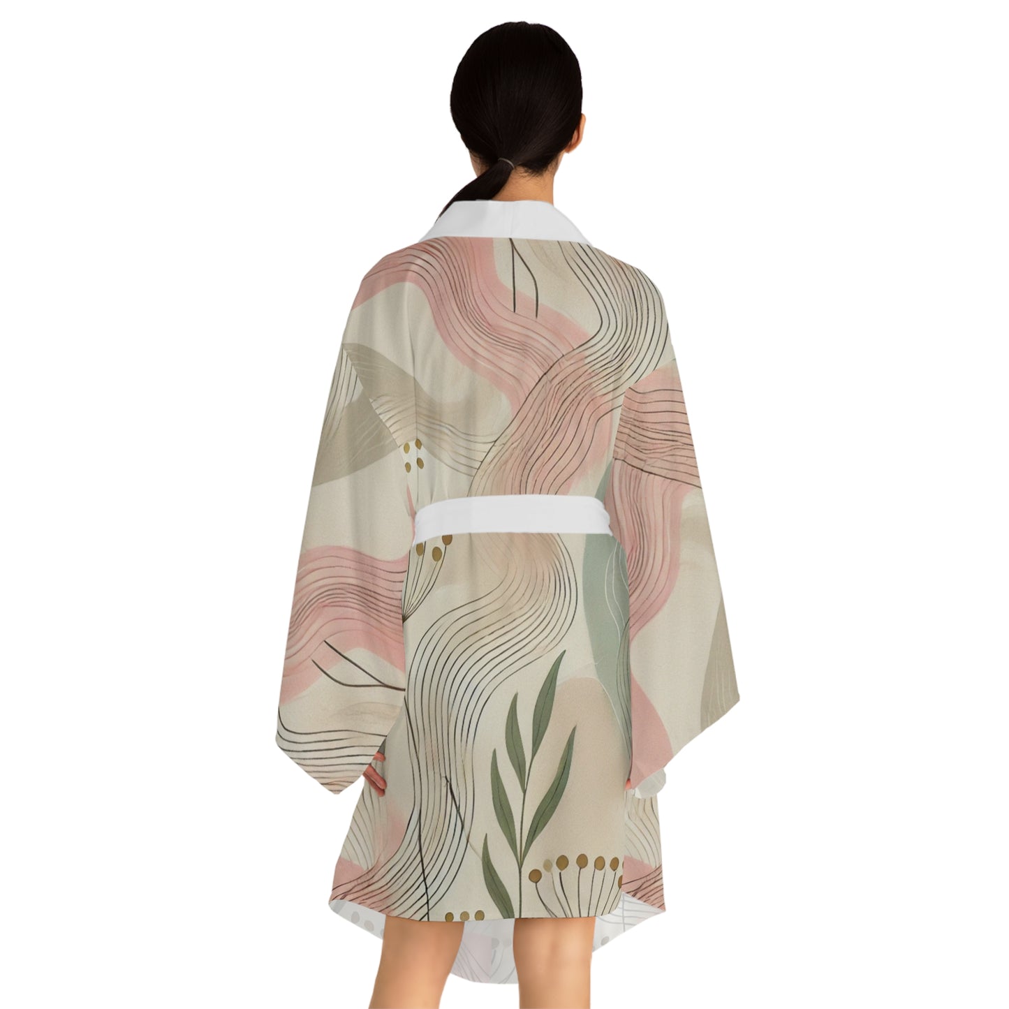 Botanical Breeze - Long Sleeve Kimono Robe (AOP)