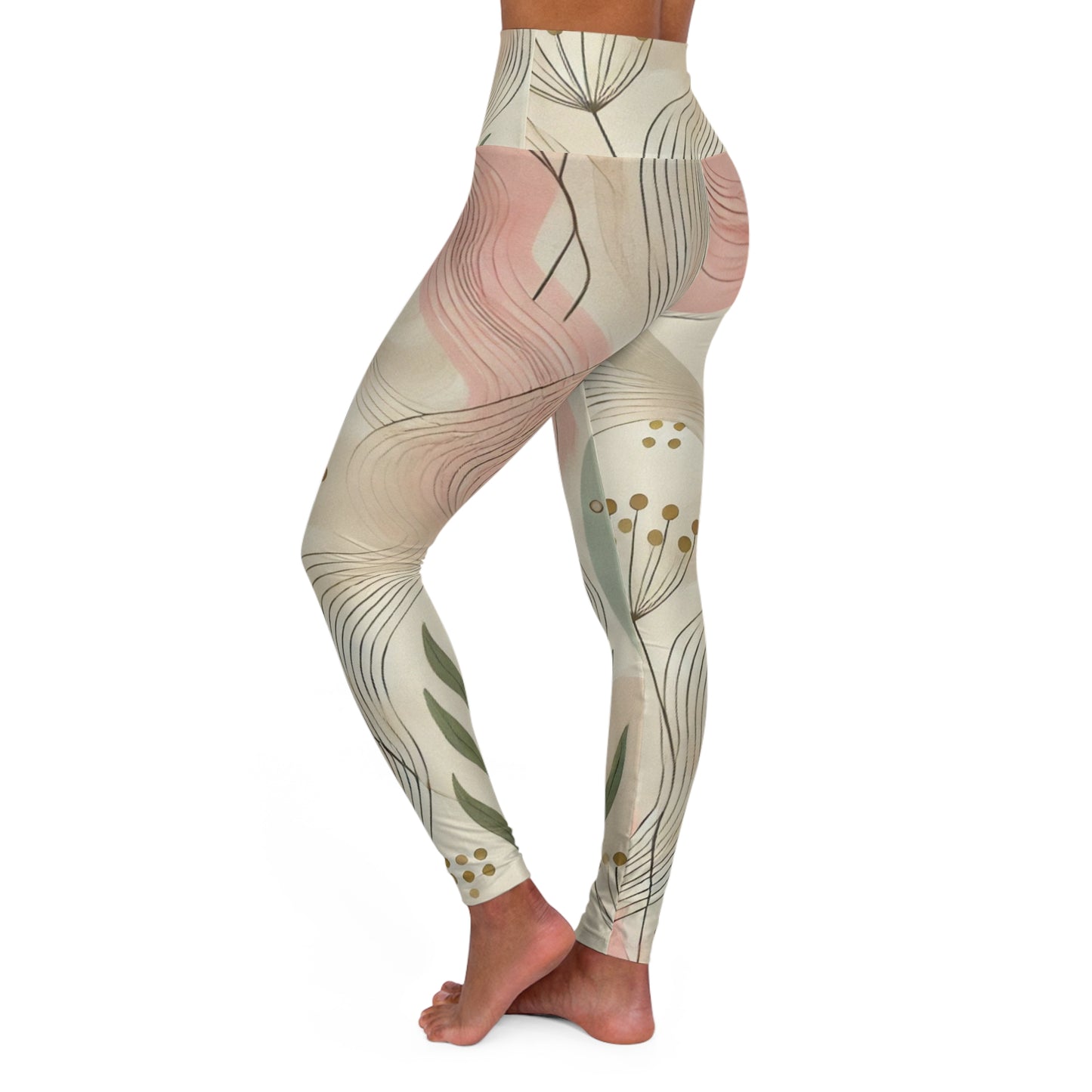 Botanical Breeze - High Waisted Yoga Leggings (AOP)