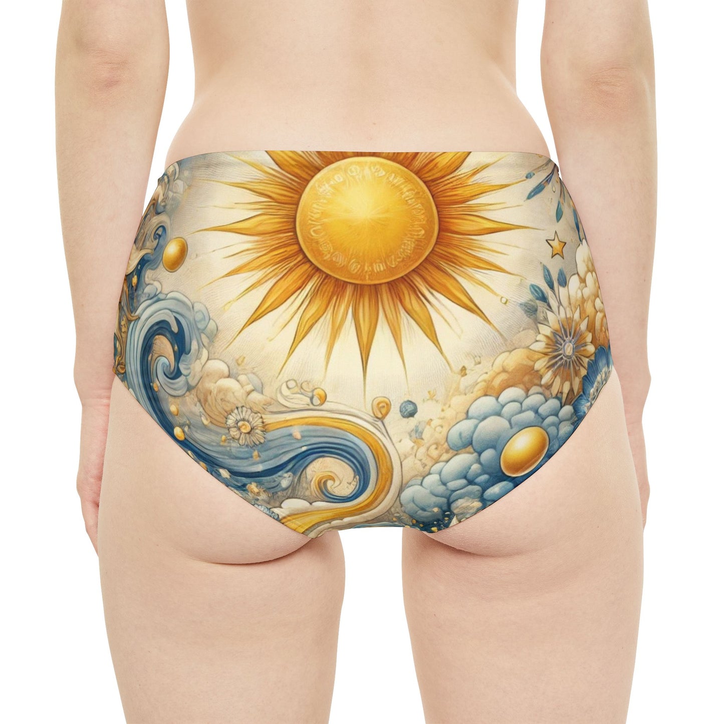 Celestial Radiance - High-Waist Hipster Bikini Bottom