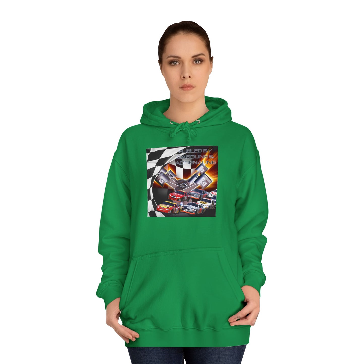 Fueled by Gasoline & Adrenaline - Unisex College Hoodie