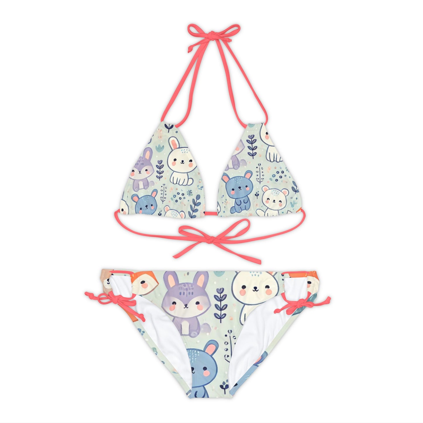 Whimsical Companions - Strappy Bikini Set (AOP)