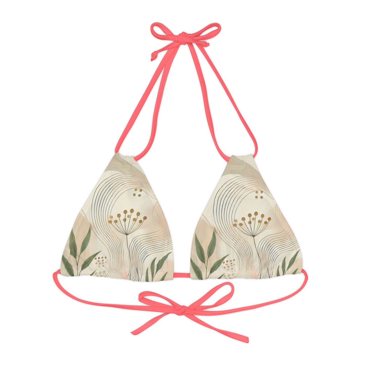 Botanical Breeze - Strappy Triangle Bikini Top (AOP)