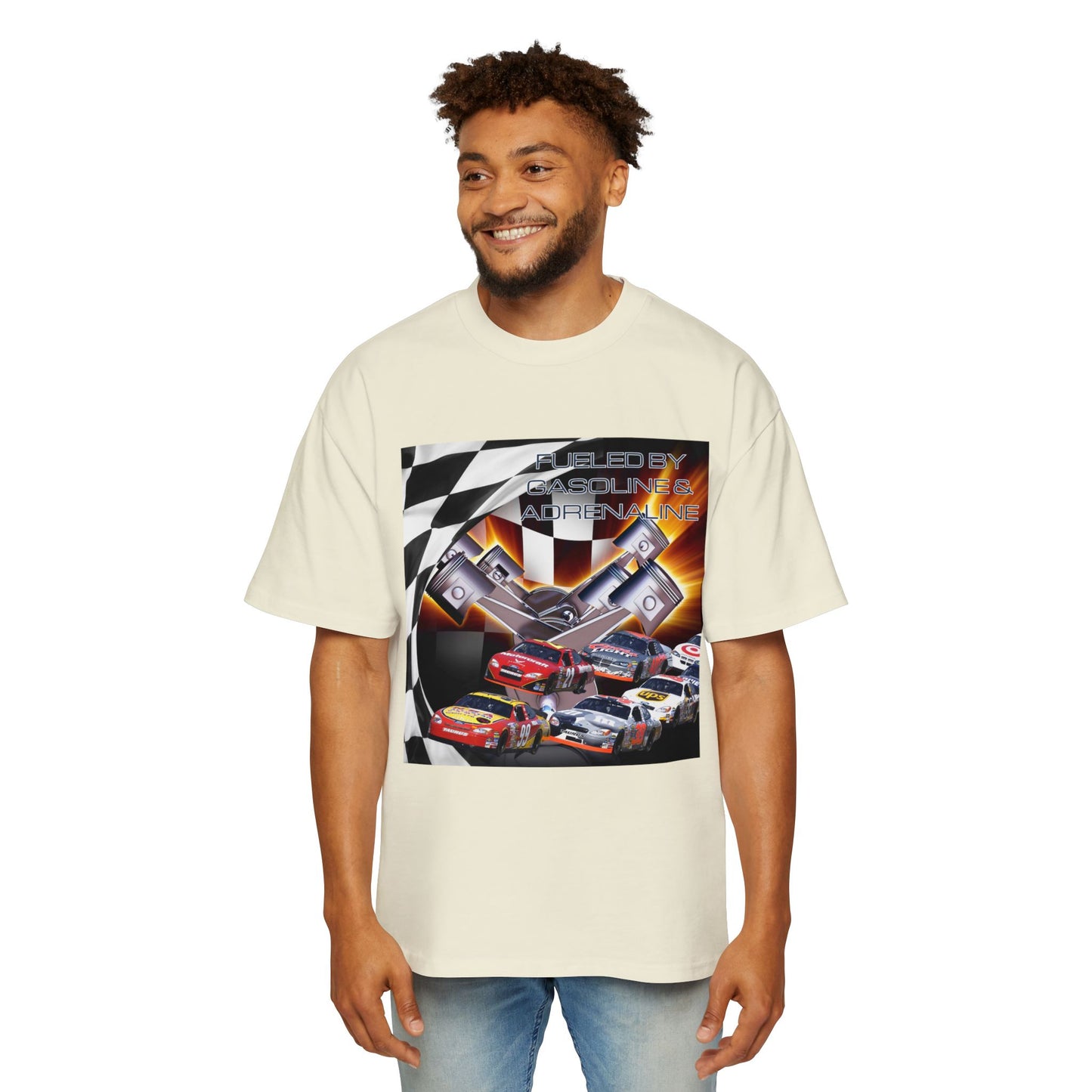 Fueled by Gasoline & Adrenaline - Men's Heavy Oversized Tee T-Shirt