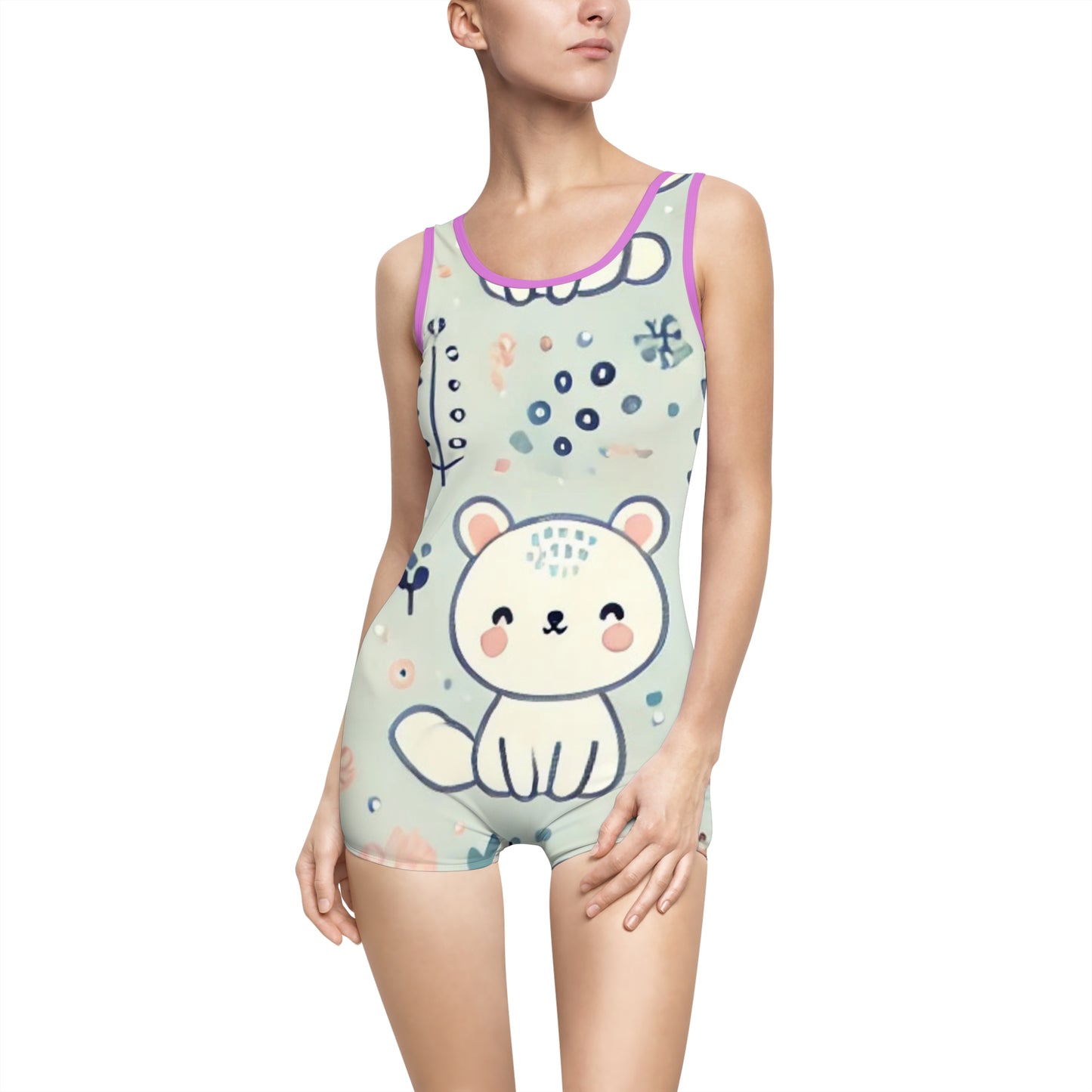 Whimsical Companions - Women's Vintage Swimsuit (AOP)