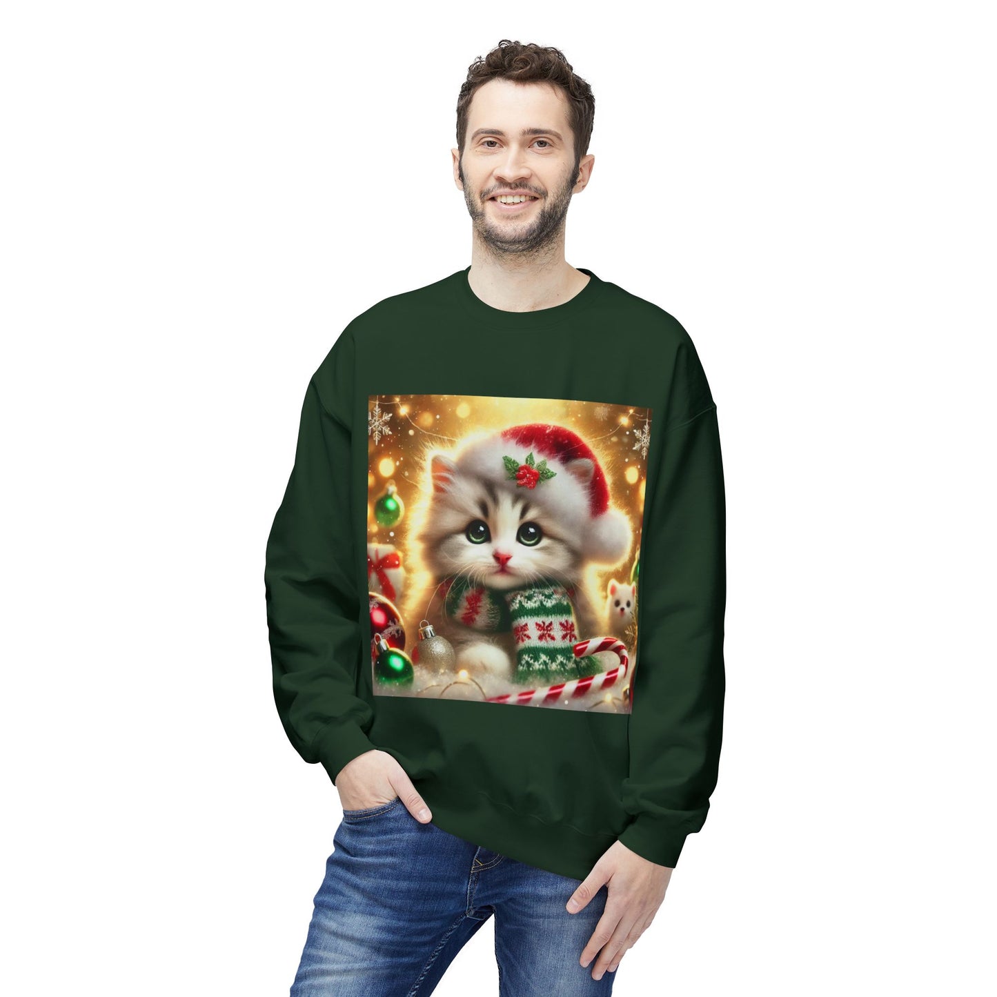 Purr-fectly Merry Christmas - Unisex Midweight Softstyle Fleece Crewneck Sweatshirt