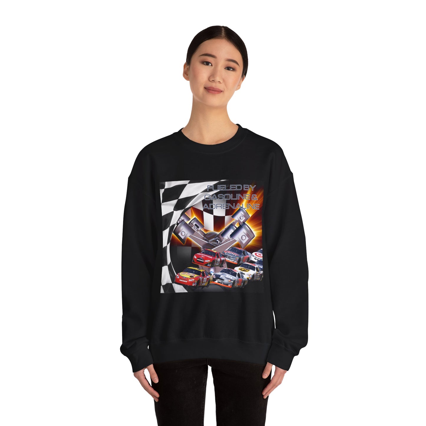 Fueled by Gasoline & Adrenaline - Unisex Heavy Blend™ Crewneck Sweatshirt