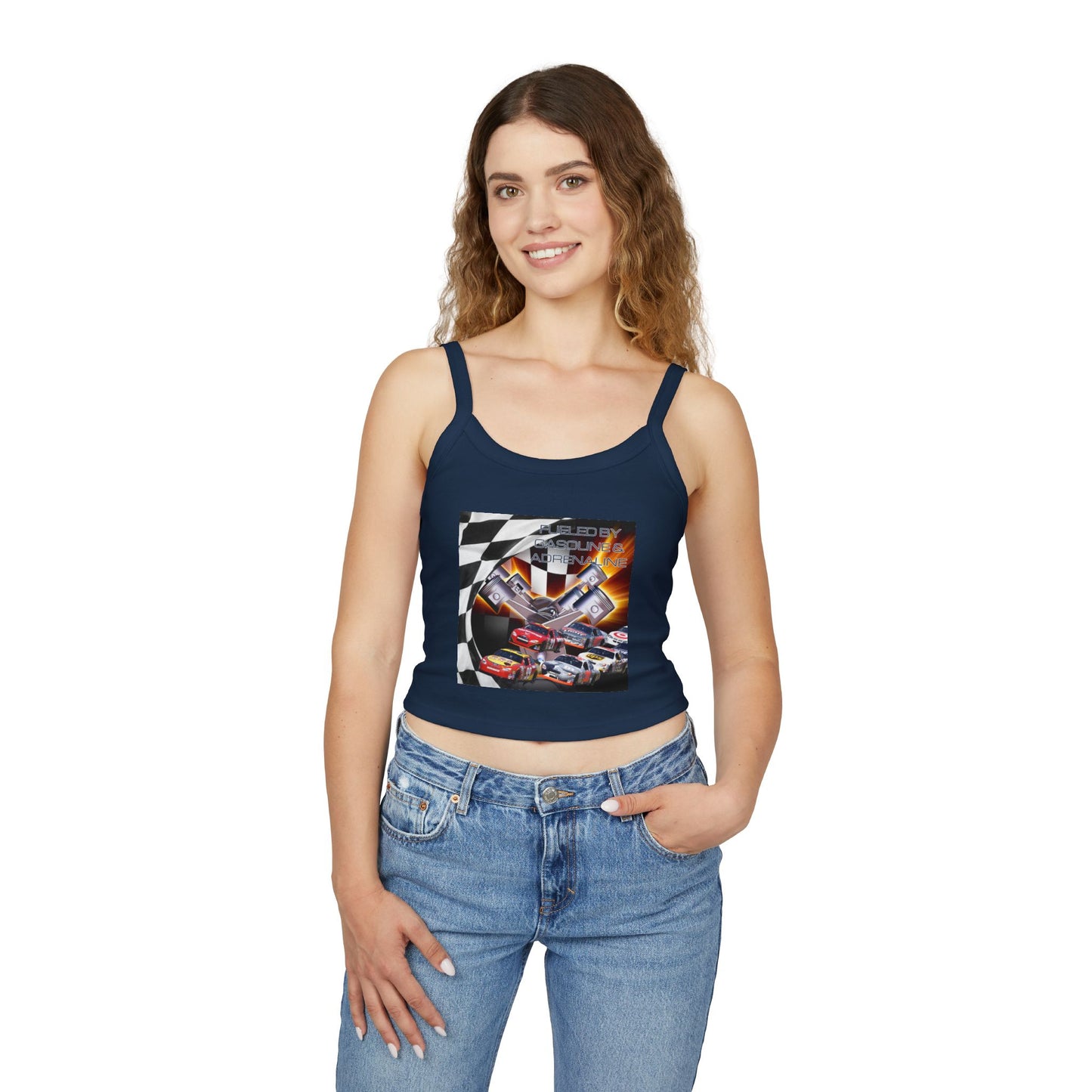 Fueled by Gasoline & Adrenaline - Women's Spaghetti Strap Tank Top