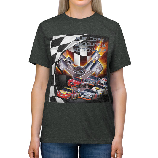 Fueled by Gasoline & Adrenaline - Unisex Triblend Tee T-Shirt