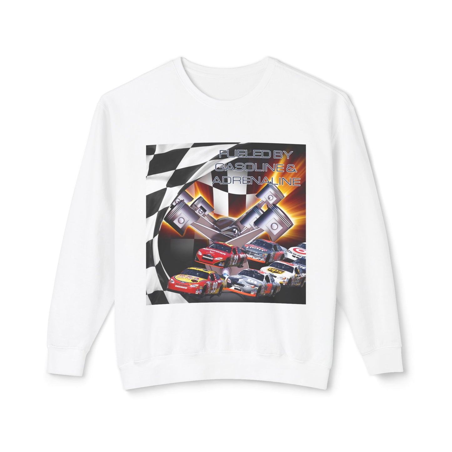 Fueled by Gasoline & Adrenaline - Unisex Lightweight Crewneck Sweatshirt