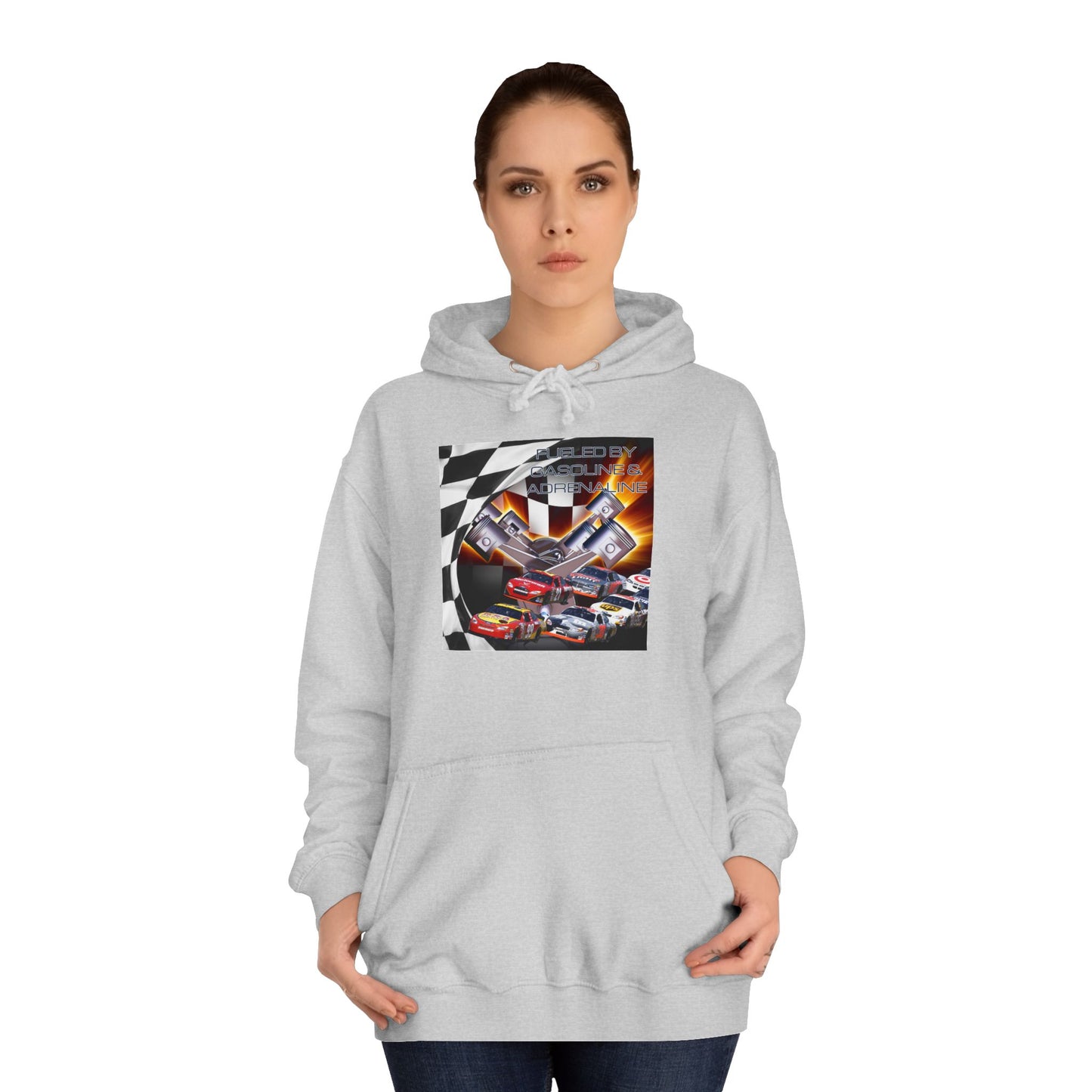 Fueled by Gasoline & Adrenaline - Unisex College Hoodie