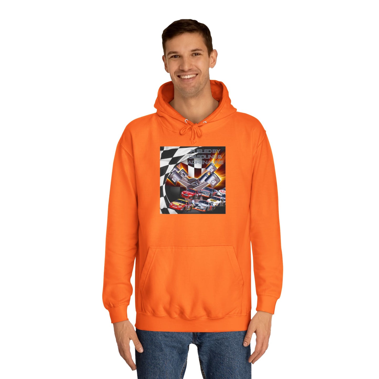 Fueled by Gasoline & Adrenaline - Unisex College Hoodie