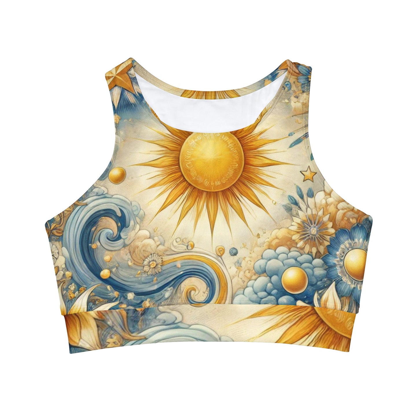 Celestial Radiance - High Neck Crop Bikini Top