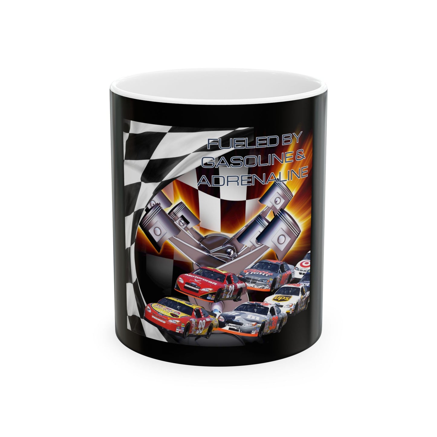 Fueled by Gasoline & Adrenaline - Ceramic Mug, (11oz, 15oz)