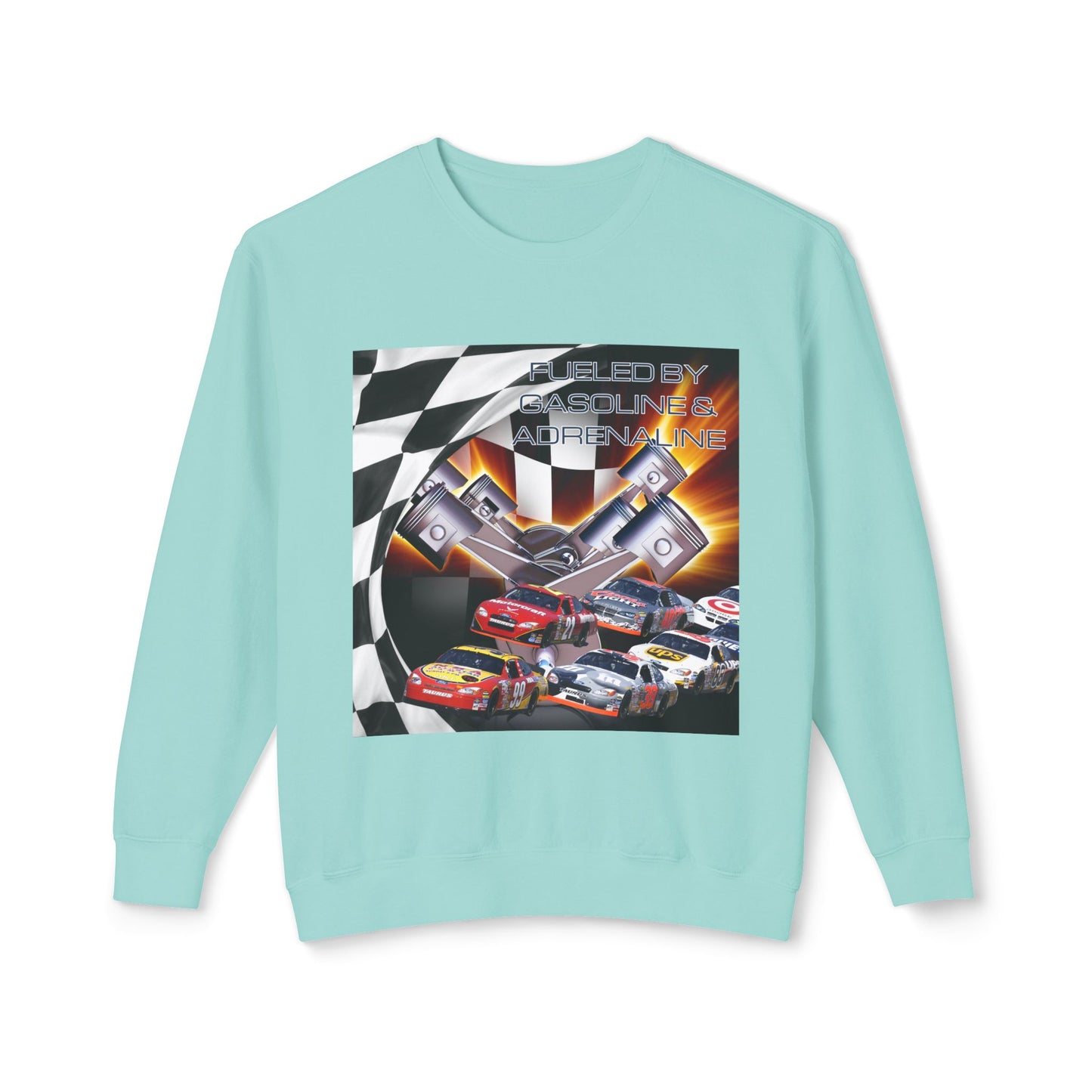 Fueled by Gasoline & Adrenaline - Unisex Lightweight Crewneck Sweatshirt