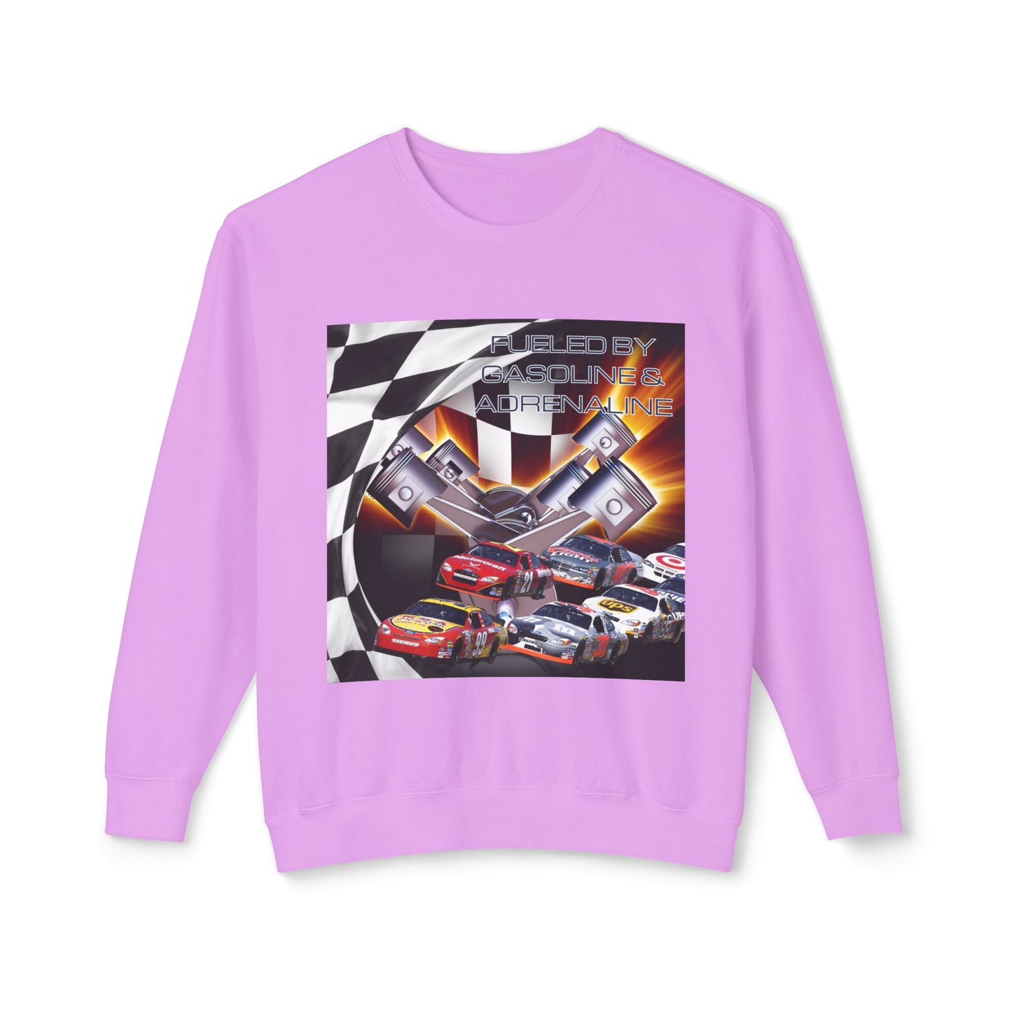 Fueled by Gasoline & Adrenaline - Unisex Lightweight Crewneck Sweatshirt