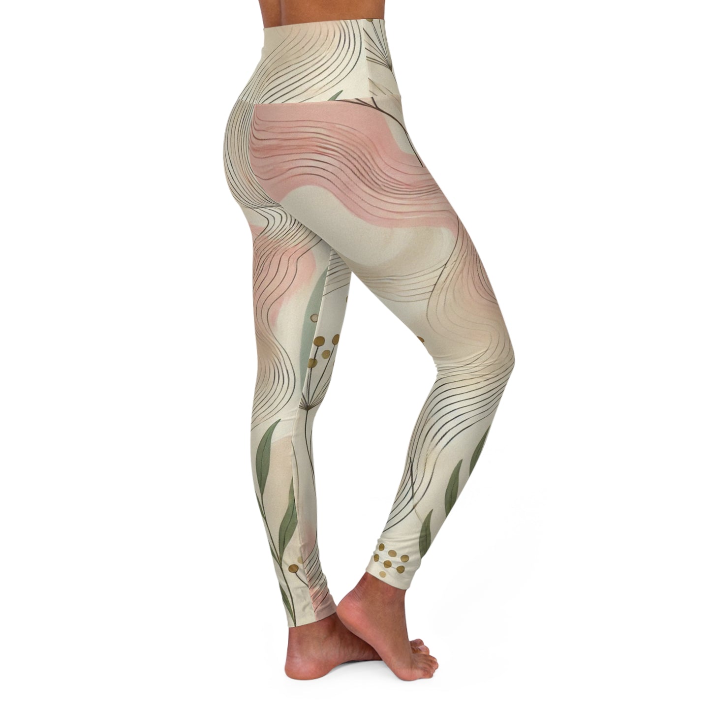 Botanical Breeze - High Waisted Yoga Leggings (AOP)