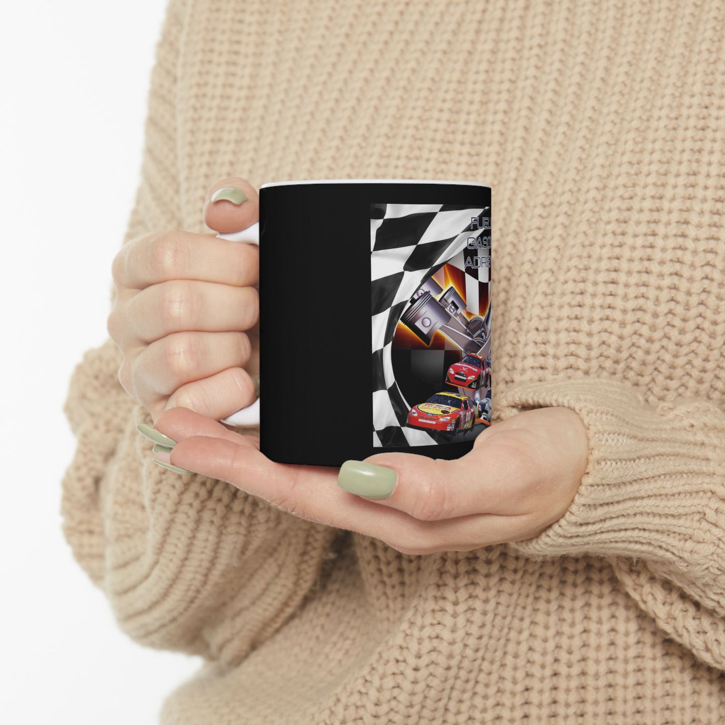 Fueled by Gasoline & Adrenaline - Ceramic Mug, (11oz, 15oz)