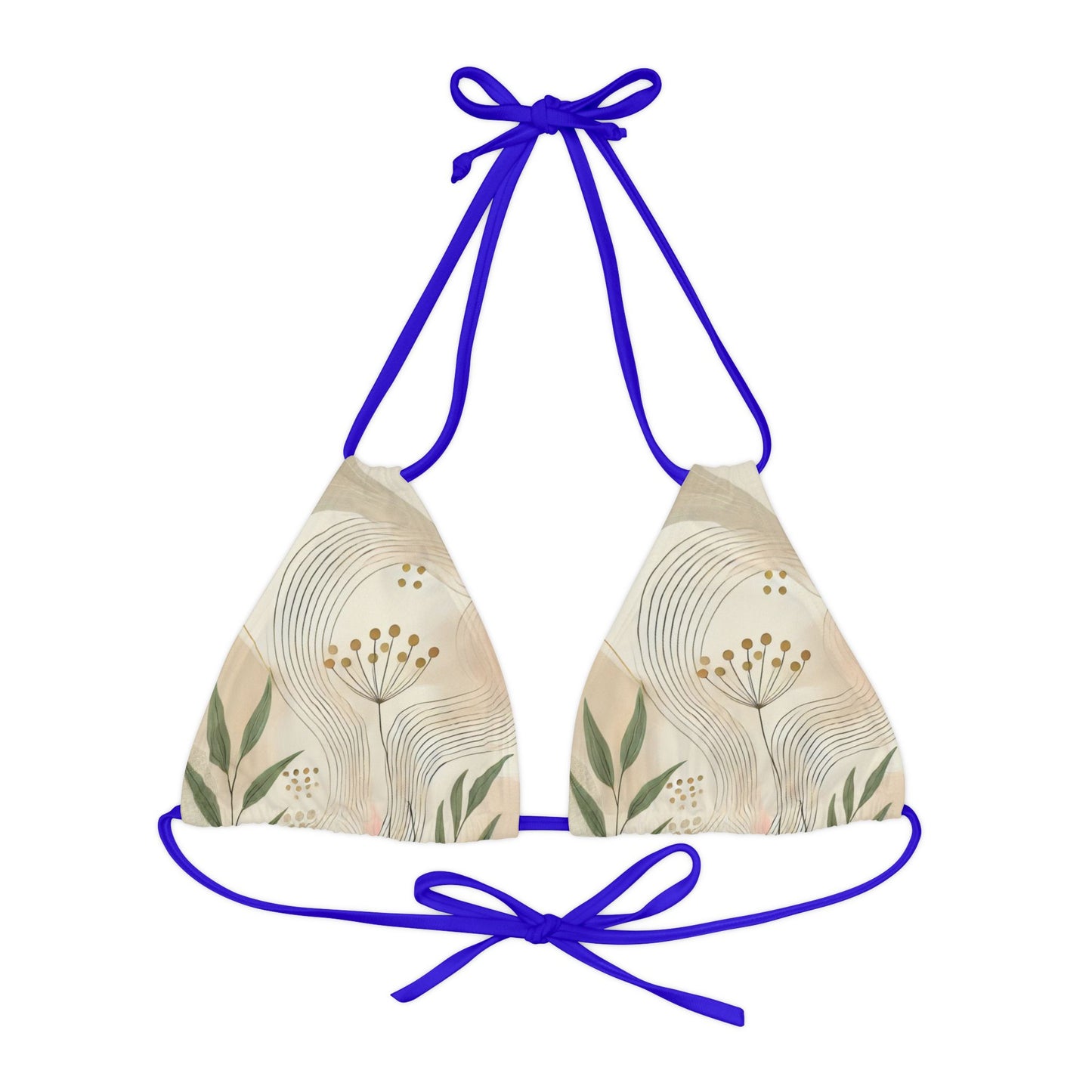 Botanical Breeze - Strappy Triangle Bikini Top (AOP)