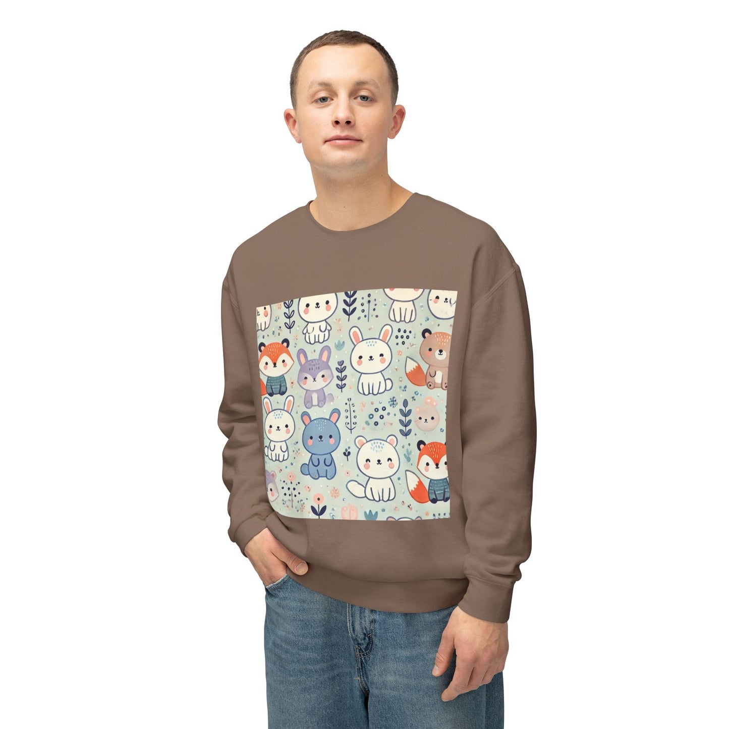 Whimsical Companions - Unisex Lightweight Crewneck Sweatshirt