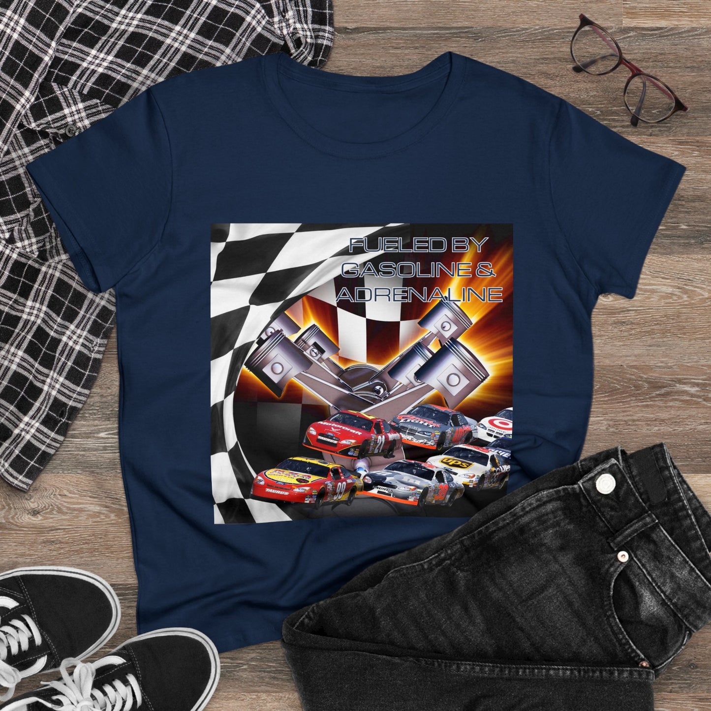 Fueled by Gasoline & Adrenaline - Women's Midweight Cotton Tee